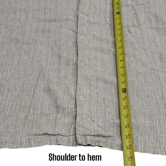 Rails Tan and White Vertical Stripe Linen Blend Camp Shirt Men’s Size XXL - Picture 11 of 11